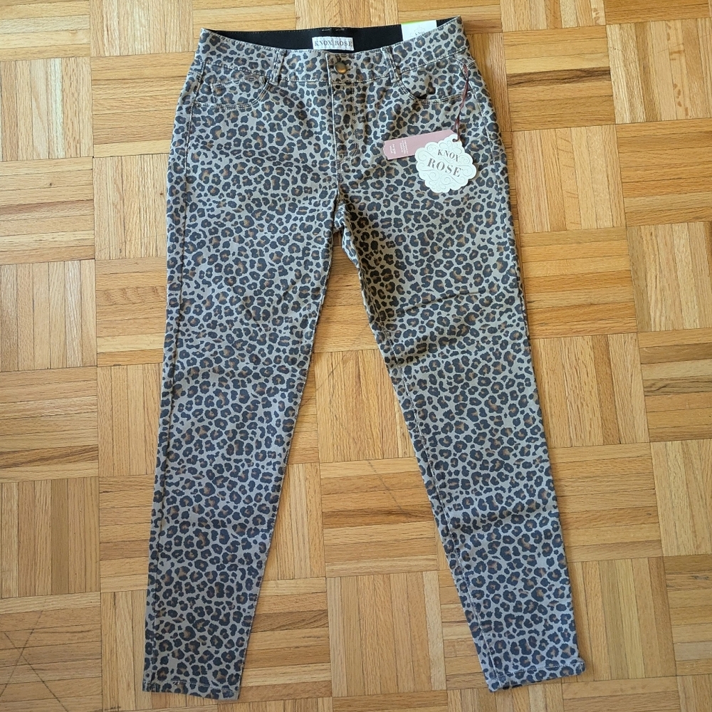 Knox Rose Skinny Leopard Print Pants Size 12